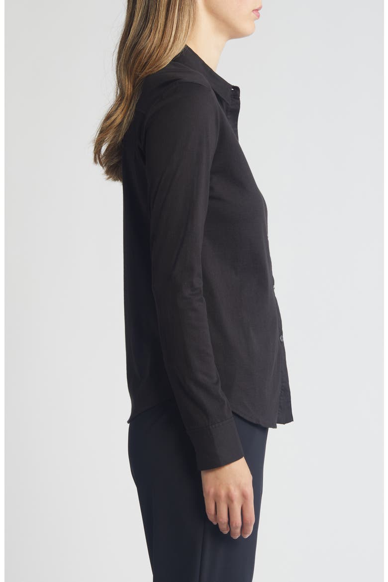 Riduro Organic Cotton Button-Up Shirt, Alternate, color, BLACK