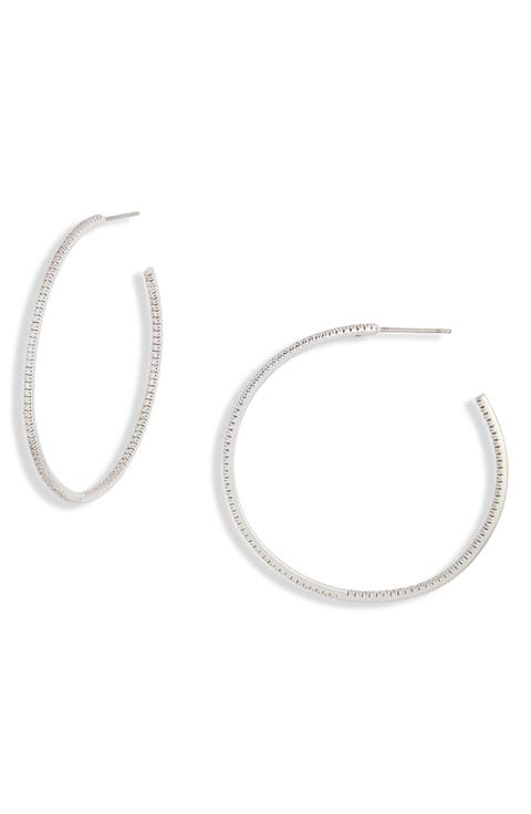 Pavé Cubic Zirconia Hoop Earrings