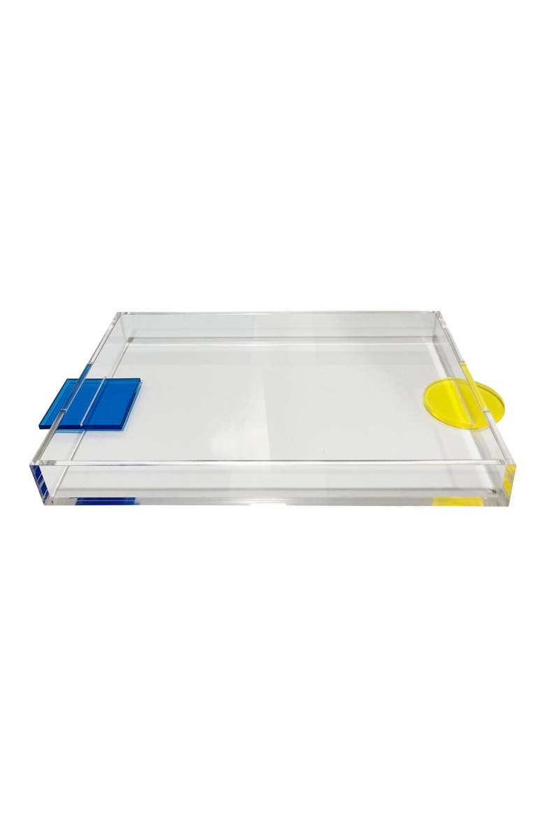 Color-pop Acrylic Tray, Main, color, CLEAR/ BLUE