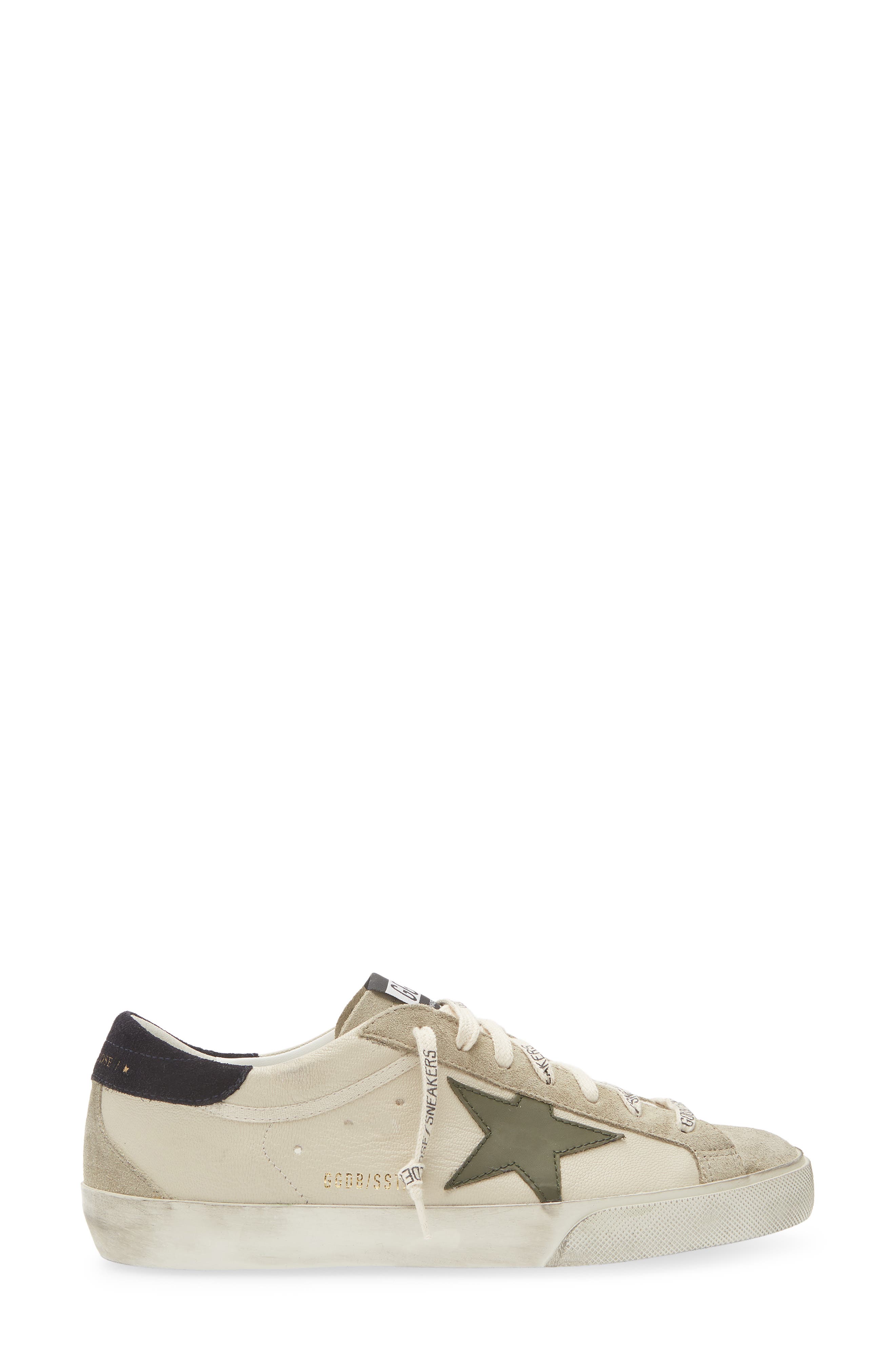 Golden Goose Super-Star Sneaker, Alternate, color, Cream/Grey/Olive Green/Blue