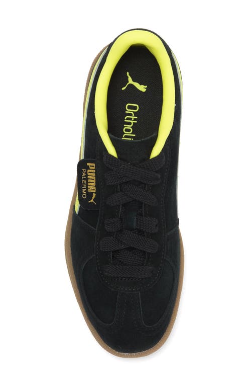Puma Kids' Palermo Sneaker In Black-lemon Sherbert