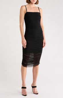 bebe Mesh Floral Midi Dress