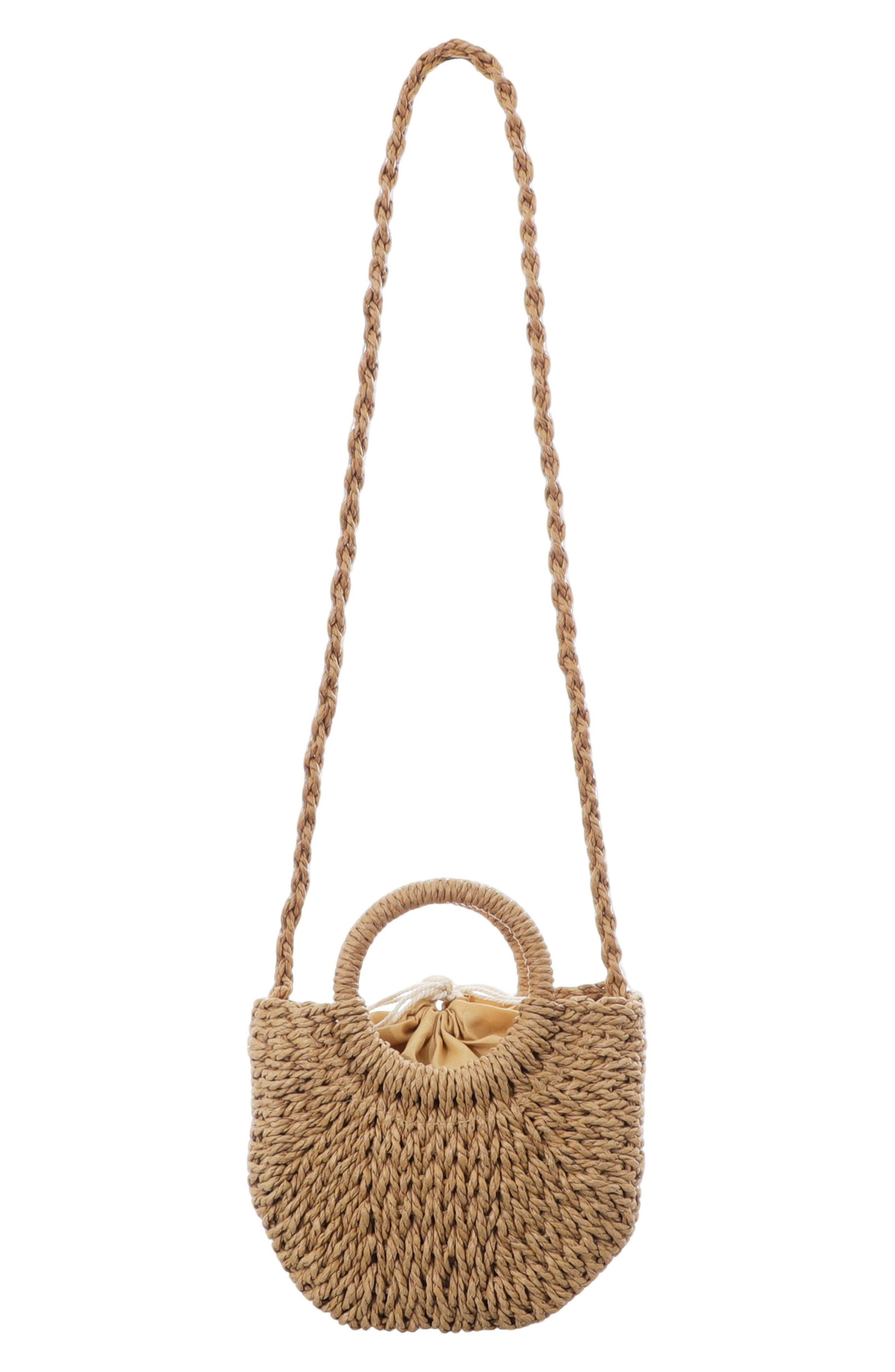 Adornia Basket Arc Handle Crossbody Bag, Alternate, color, Brown