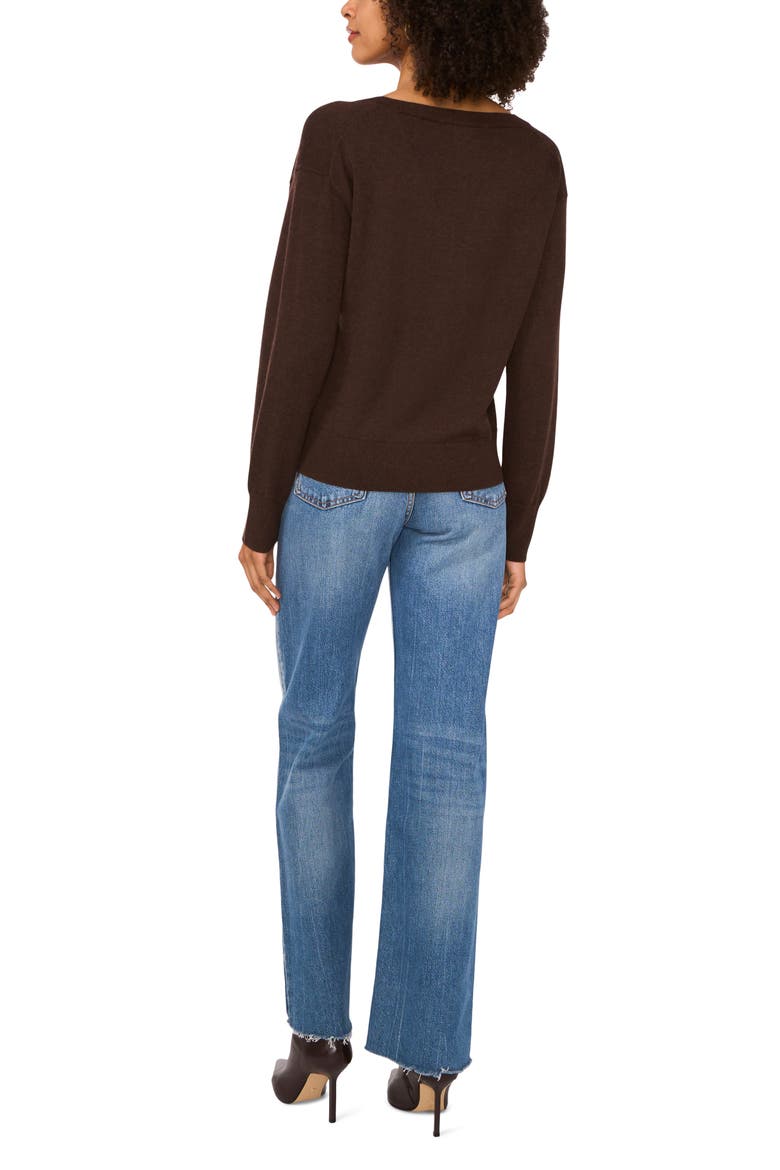 Long Sleeve V-Neck Sweater, Alternate, color, ESPRESSO