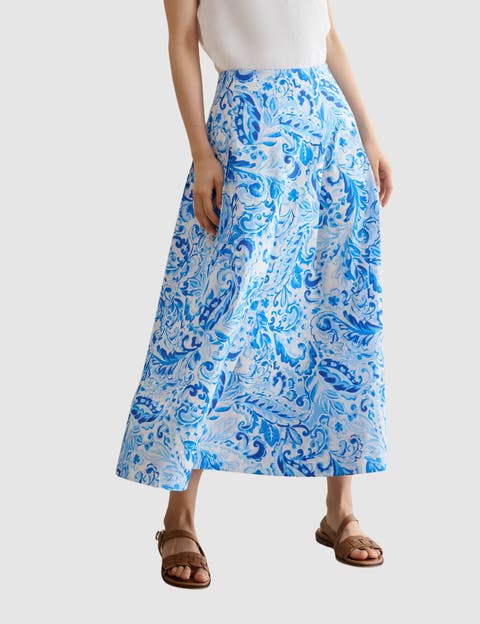 Antonella Paisley Print Midi Skirt