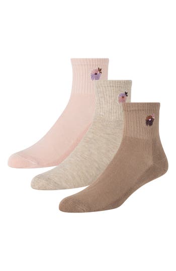 Ted Baker Assorted 3-pack Crew Socks In Tan Combo