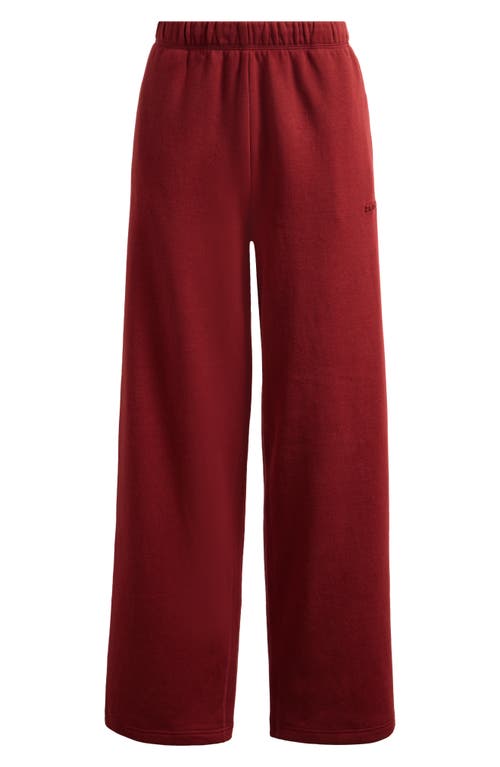 Skims Cotton Fleece Blend Classic Straight Leg Pants In Red