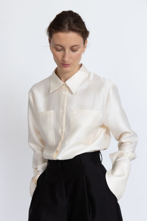 Alas Silk-wool Blend Fitted Shirt In White