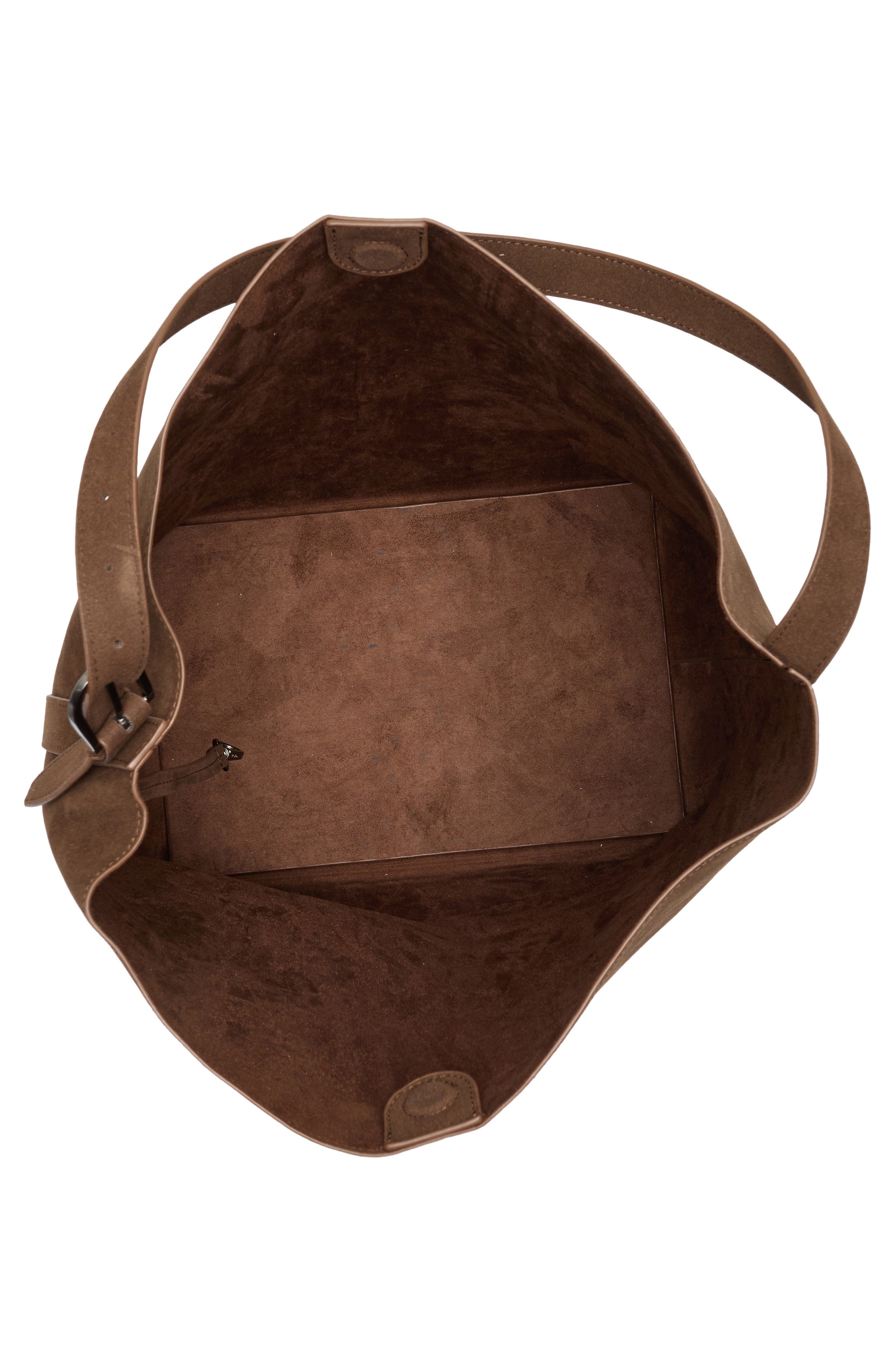 Slouchy Bucket Shoulder Bag with Pouch, Alternate, color, CHOCOLATE