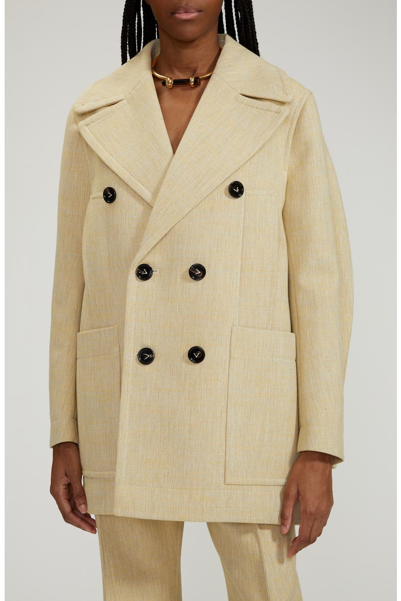 Structured Curved Back Coat, Alternate, color, OATMEAL MELANGE