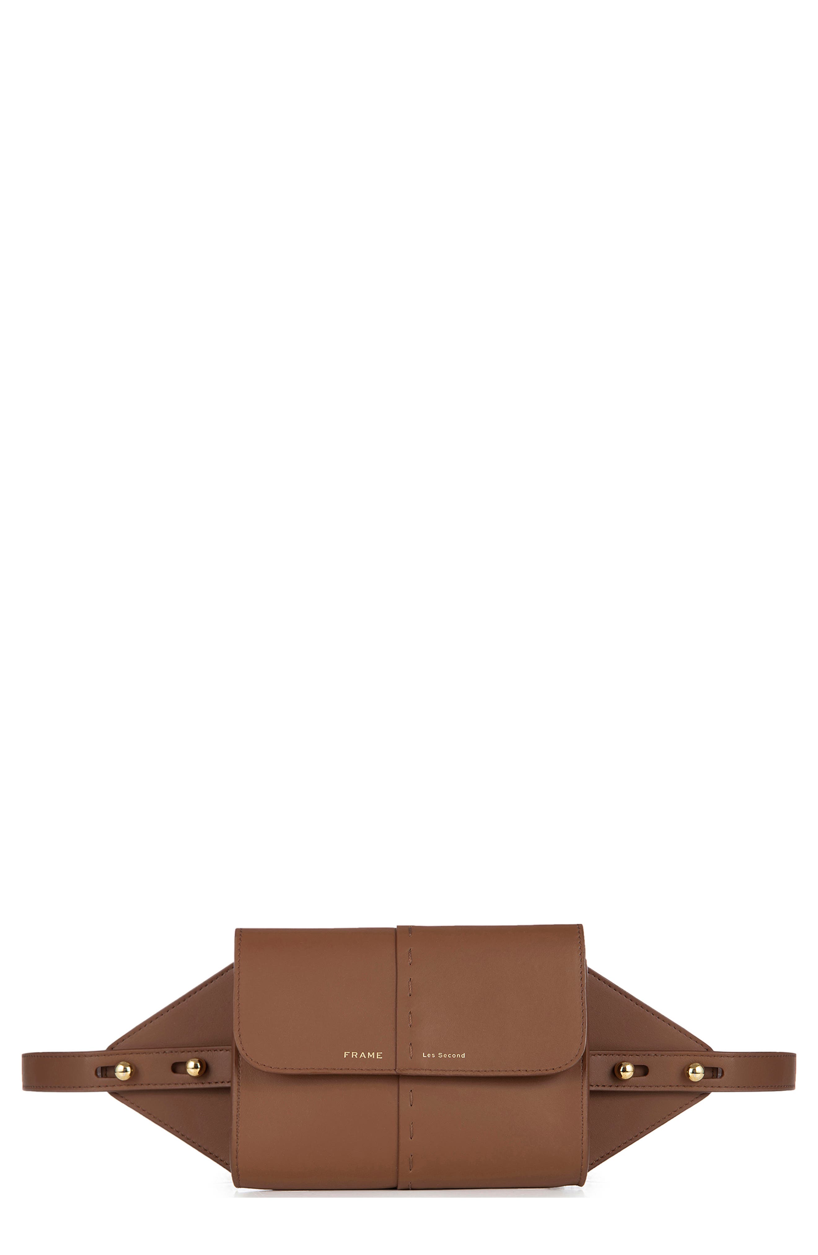 Les Second Leather Belt Bag, Main, color, TOBACCO