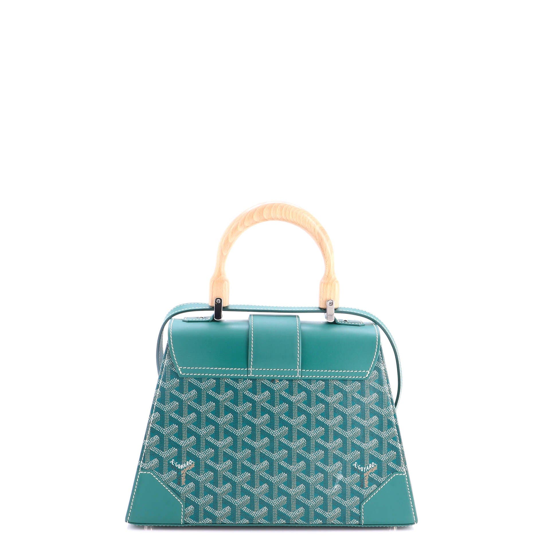 Saigon Top Handle Bag Coated Canvas with Leather PM, Alternate, color, Green
