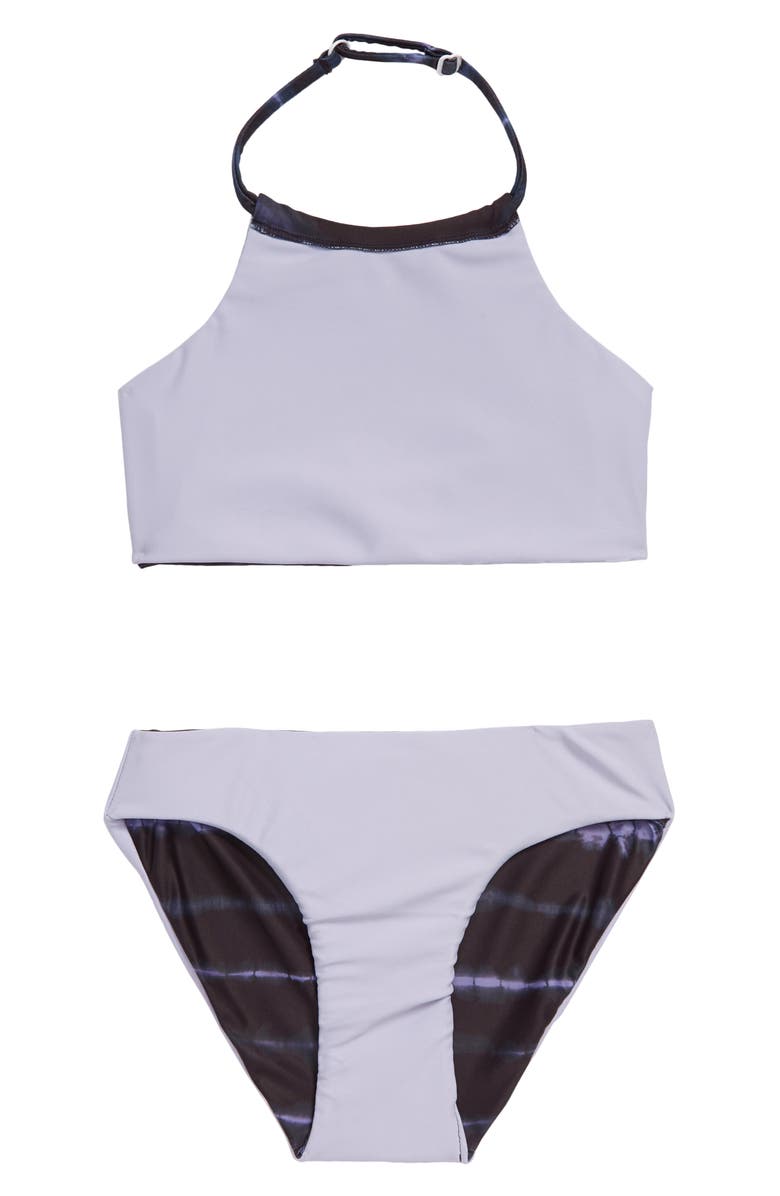 Zella Girl Kids' Just Breathe Reversible Two-Piece Swimsuit, Alternate, color,