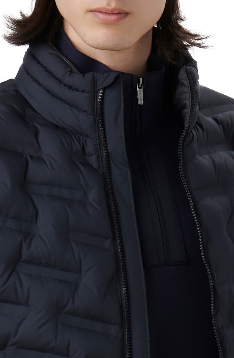 Bugatchi Quilted Bomber Jacket, Alternate, color, Navy