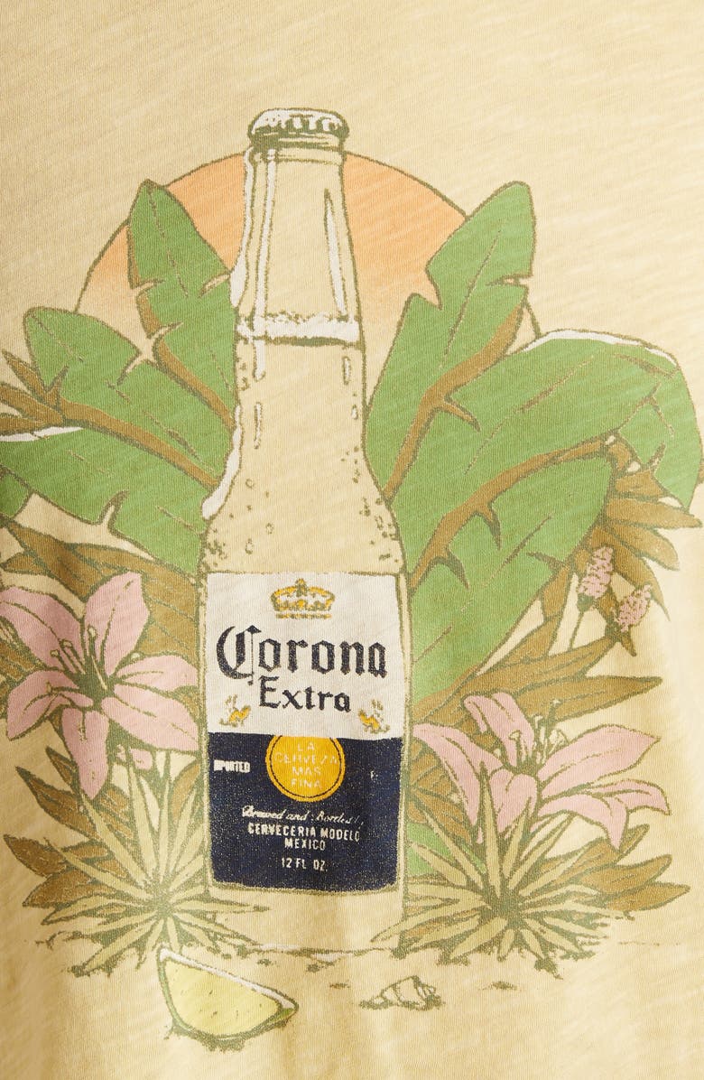 Lucky Brand Tropical Corona Cotton Graphic T-Shirt, Alternate, color, Mellow Yellow