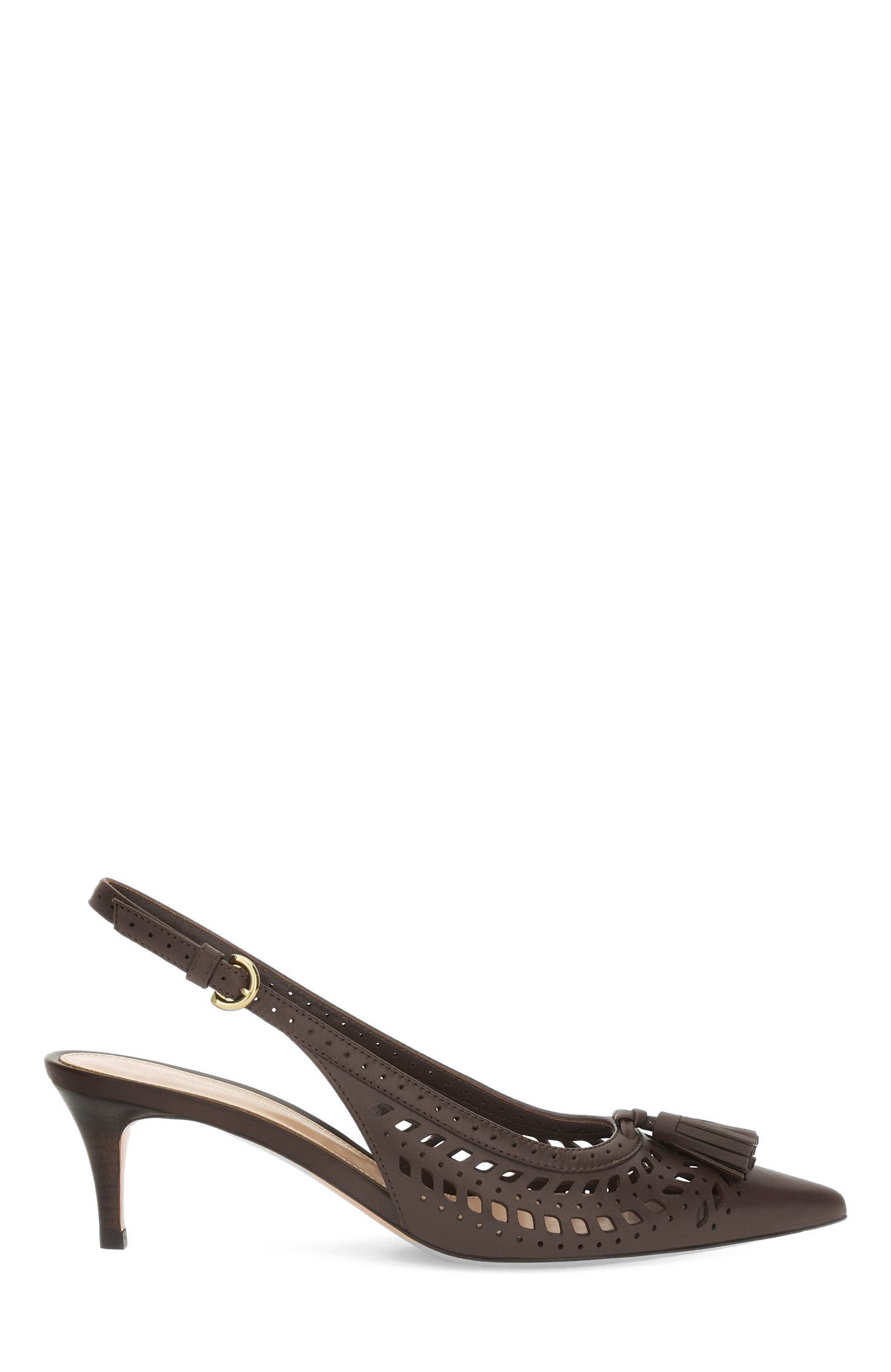 Gianvito Rossi Fes Sling Slingback, Main, color, Brown Calf Leather