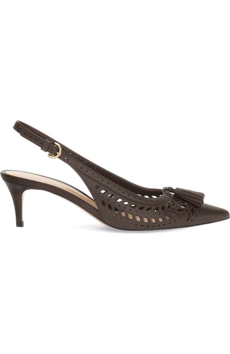 Gianvito Rossi Fes Sling Slingback, Main, color, Brown Calf Leather