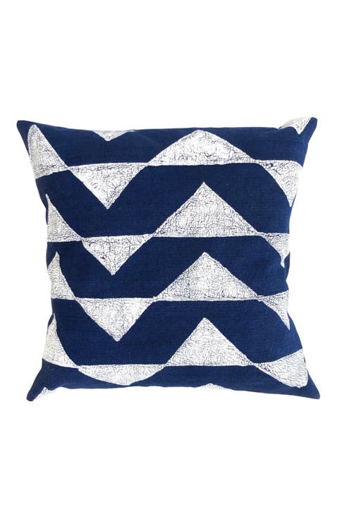 Sadza Triangles Pillow Cover - Tuareg Indigo 18"
