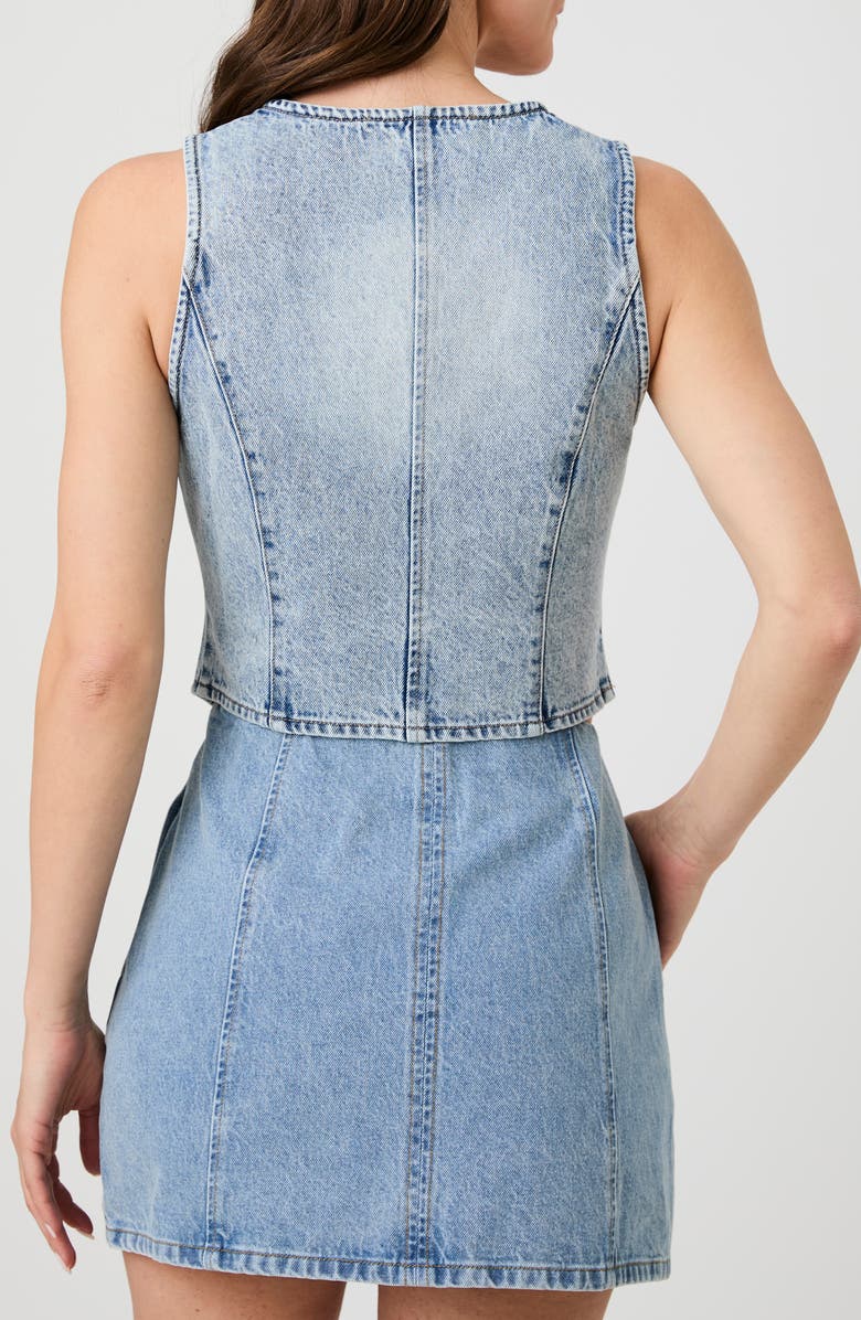 French Connection Denim Vest, Alternate, color, Light Wash