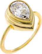 BY ADINA EDEN Moissanite Double Bezel Pear Ring