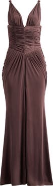 HOUSE OF CB Tabitha Plunge Neck Liquid Soft Jersey Gown