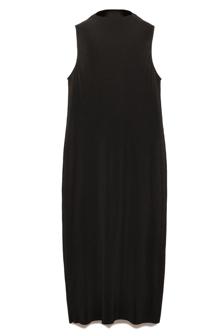 Funnel Neck Ribbed Midi Sweater Dress, Alternate, color, BLACK