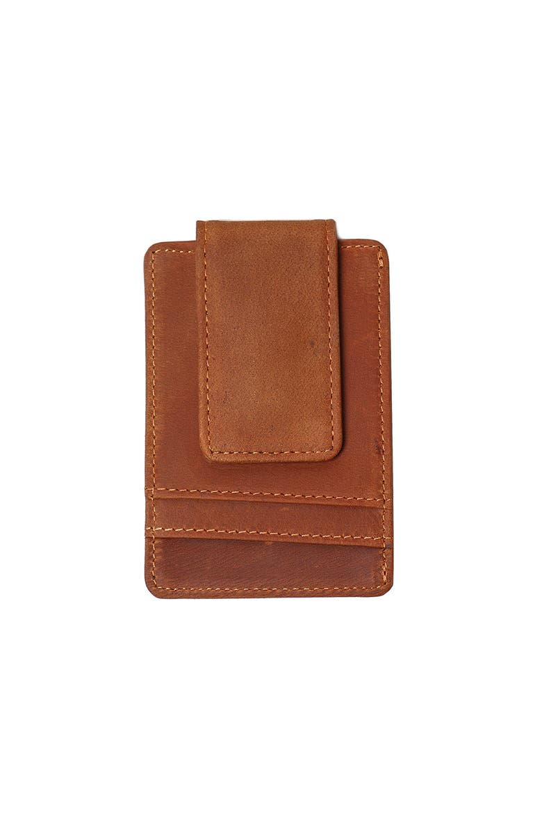 The Walden | Handmade Leather Front Pocket Wallet with Money Clip, Main, color, Brown
