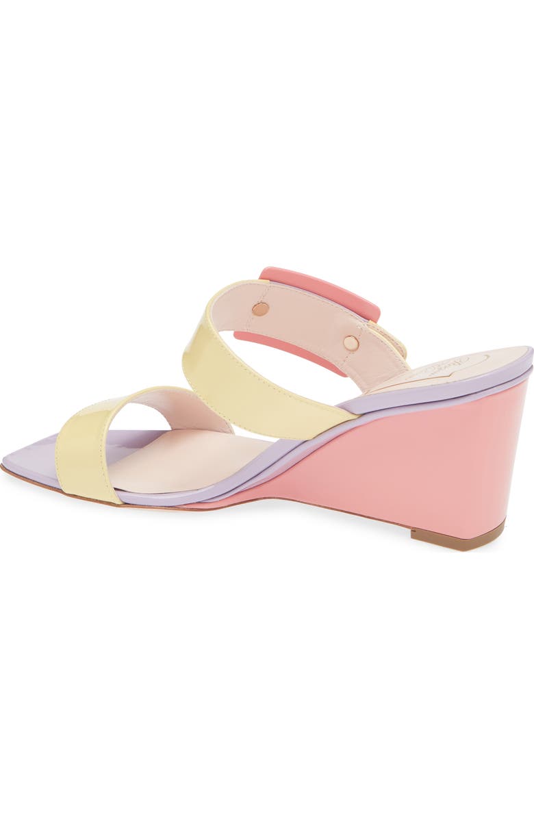 Roger Vivier Belle Vivier Colorblock Wedge Sandal, Alternate, color, Yellow/ Violet/ Pink
