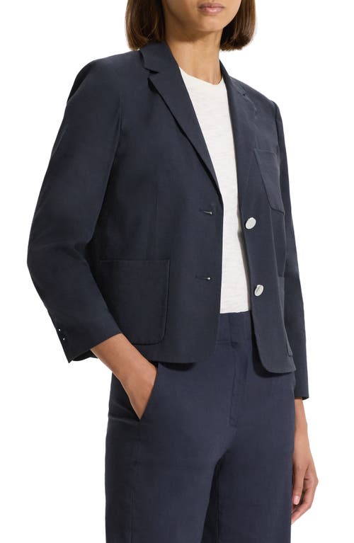 THEORY THEORY GOOD SHRUNKEN LINEN BLEND BLAZER