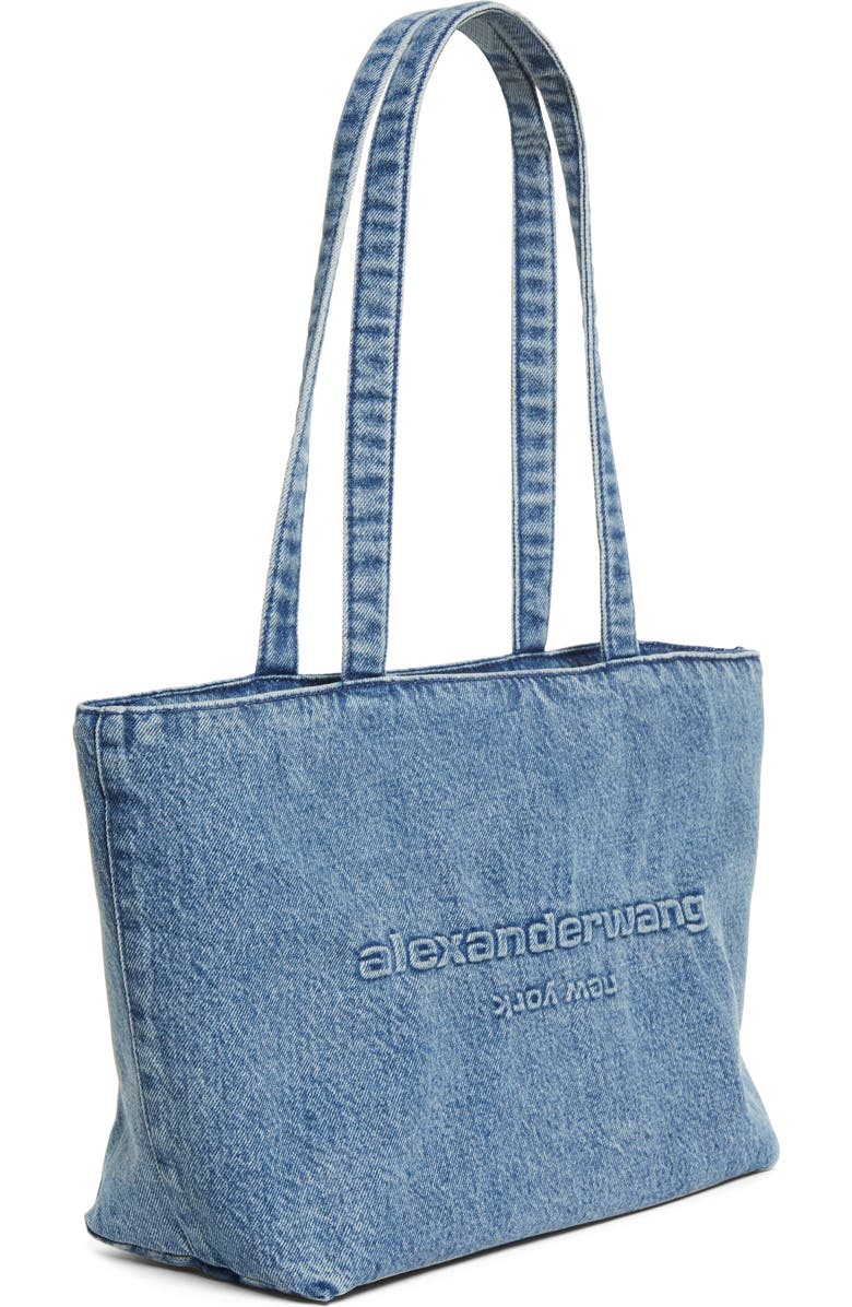 Alexander Wang Medium Punch Denim Tote, Alternate, color, Vintage Medium Indigo
