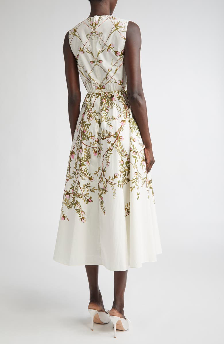 Giambattista Valli Floral Sleeveless Cotton Midi Dress, Alternate, color, Rose Multi