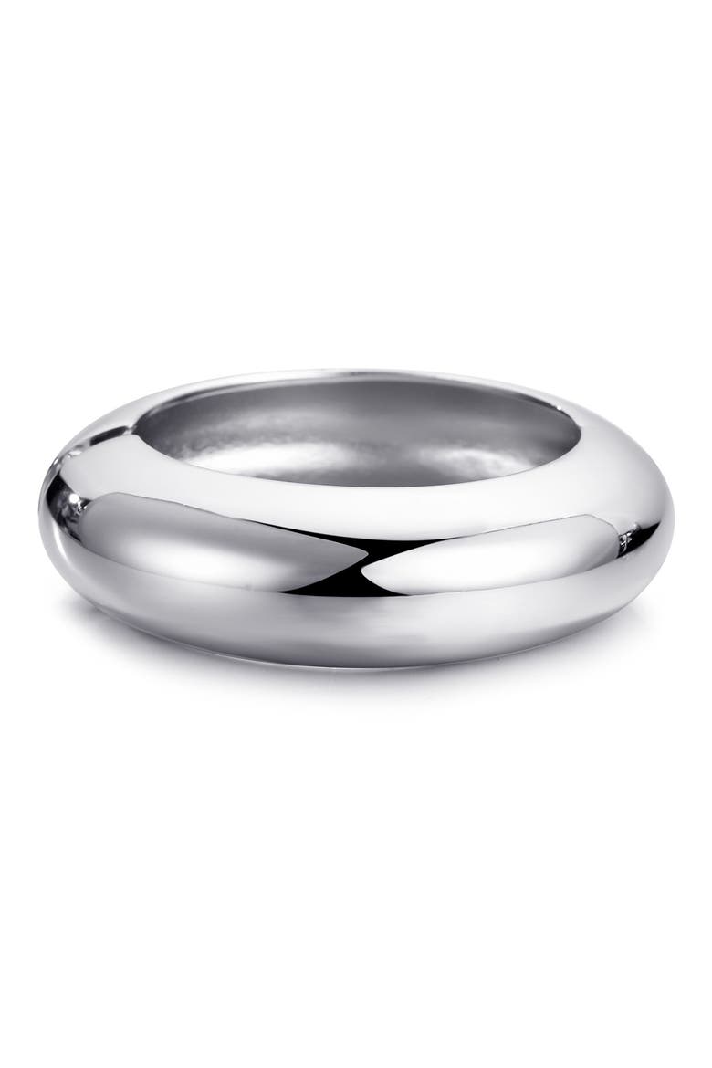 Chunky Domed Hinged Bangle Bracelet, Main, color, SILVER
