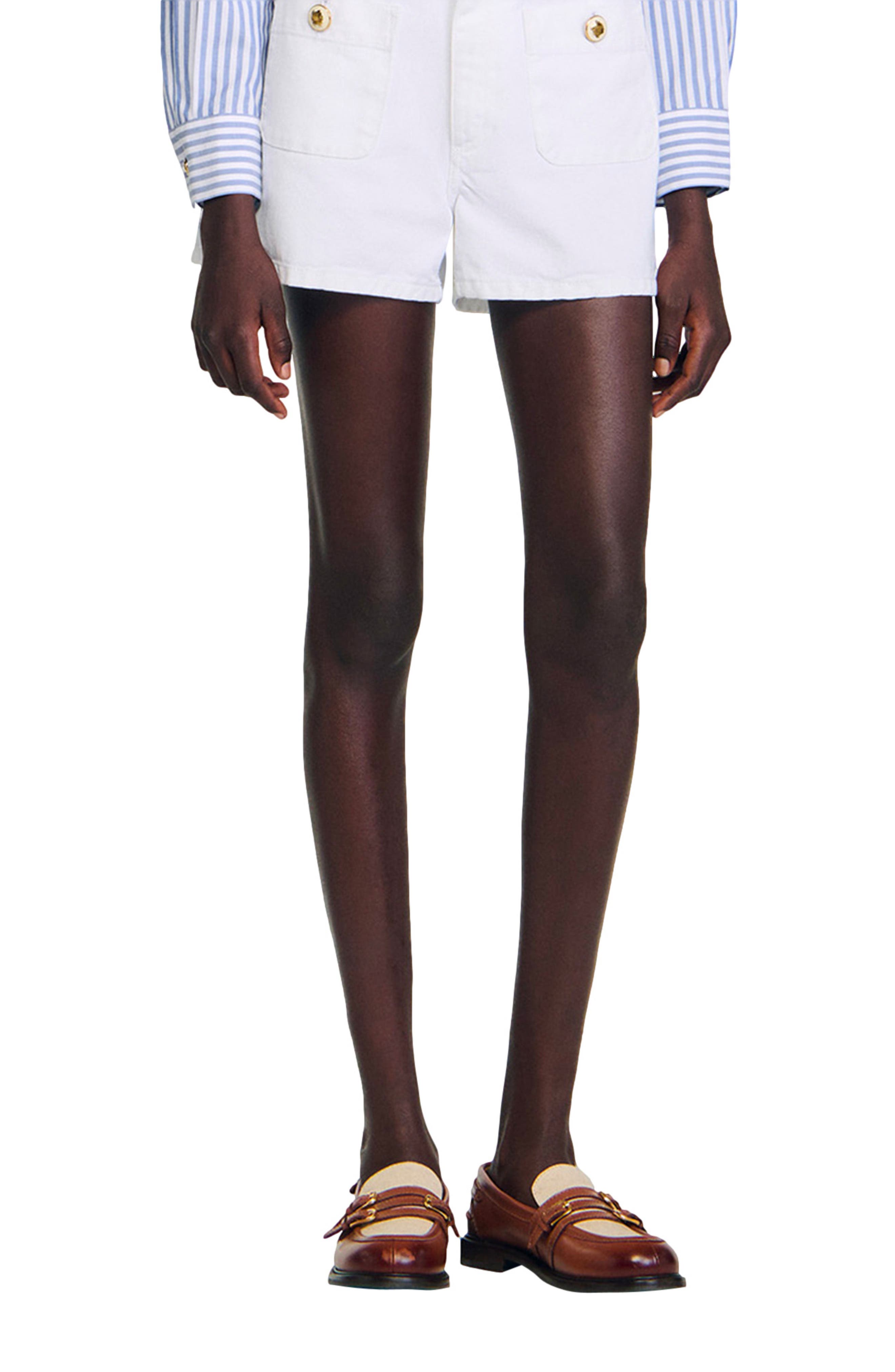 SANDRO Contrasting leather loafers, Alternate, color, Brown