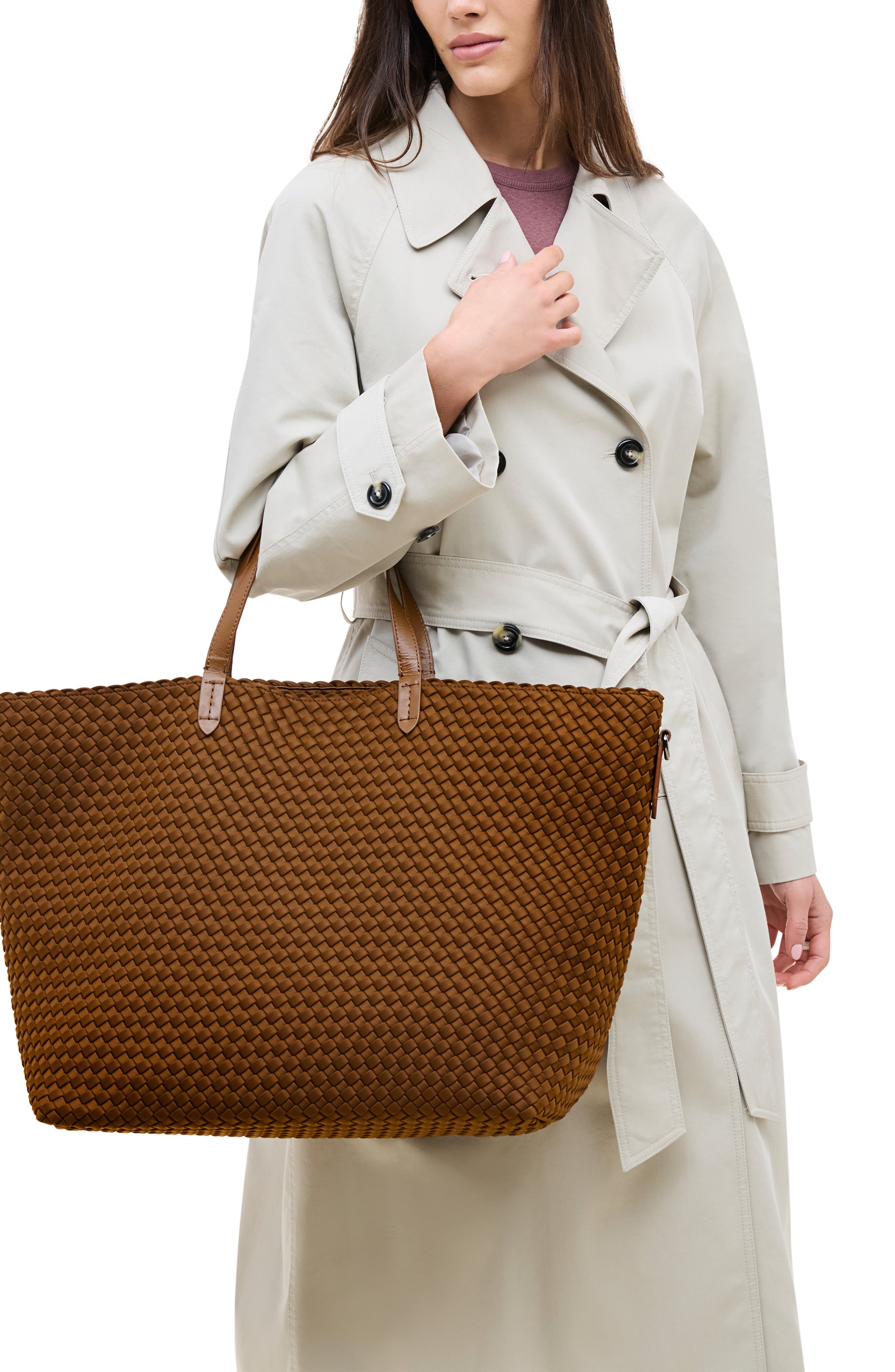 NAGHEDI Geneva Weekender Tote, Alternate, color, Teak