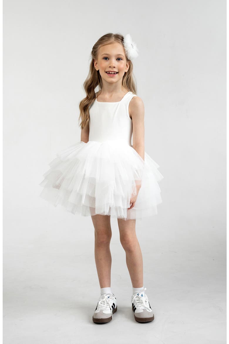 Lily Sleeveless Fluffy Tutu Dress, Alternate, color, White Lily