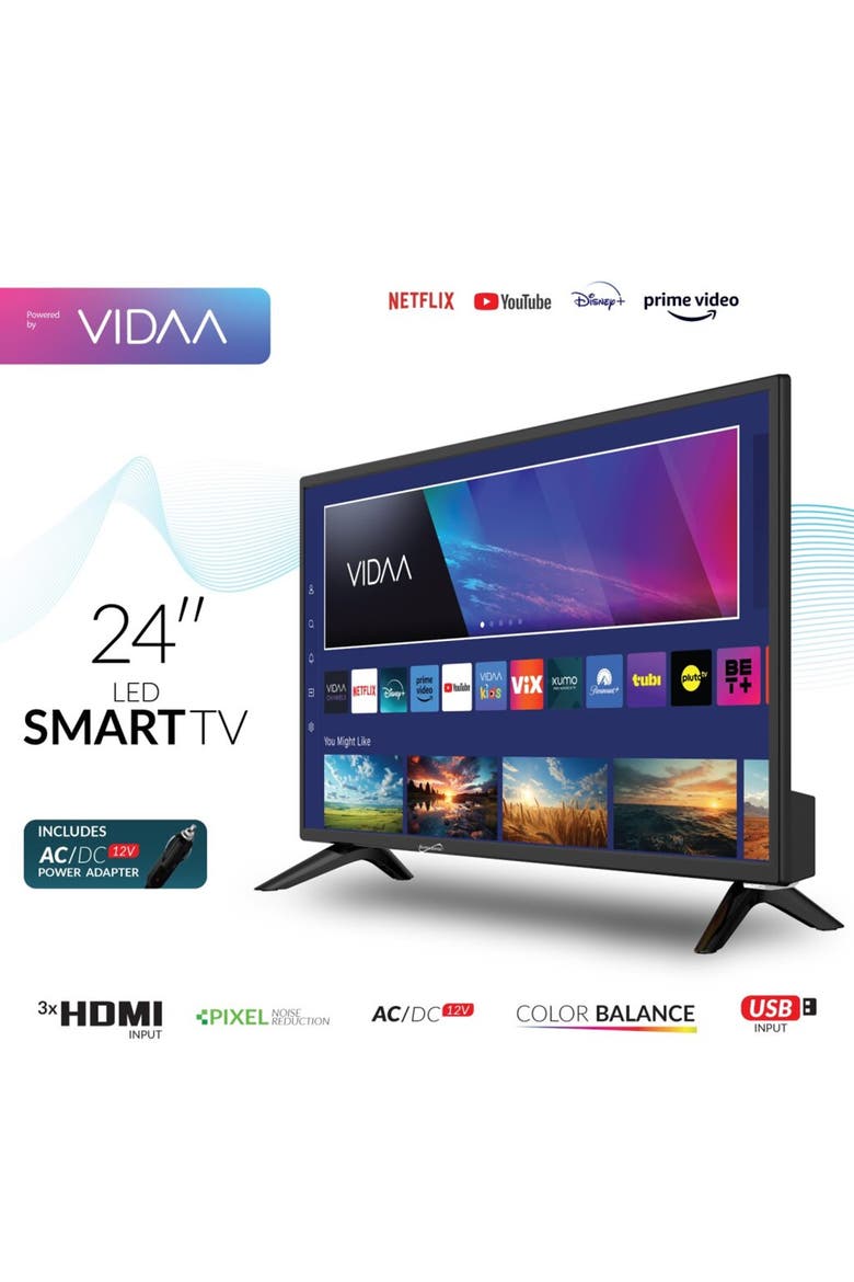 24 Inch Widescreen LED HDMI Smart TV, Alternate, color, Black