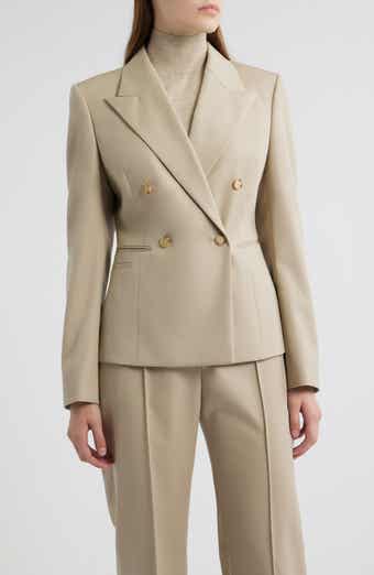 BOSS Jiamia Double Breasted Virgin Wool Blazer