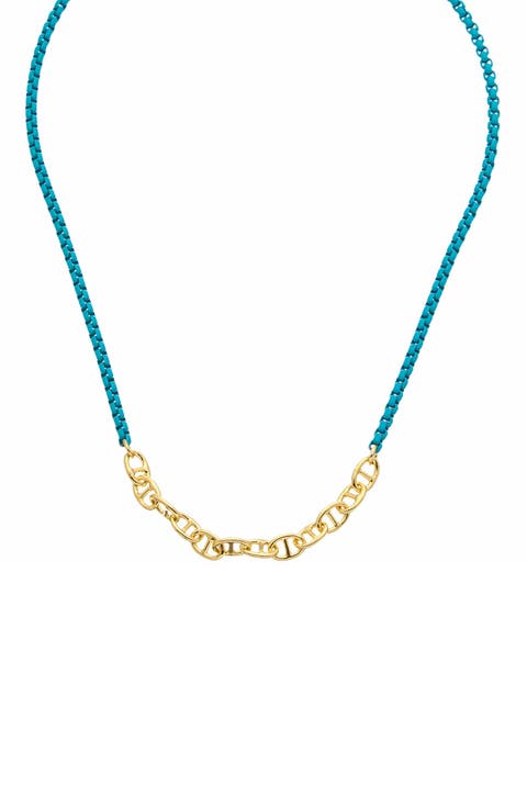 Two Tone Mixed Chain Necklace