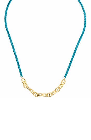 Juvell Two Tone Mixed Chain Necklace In Multi