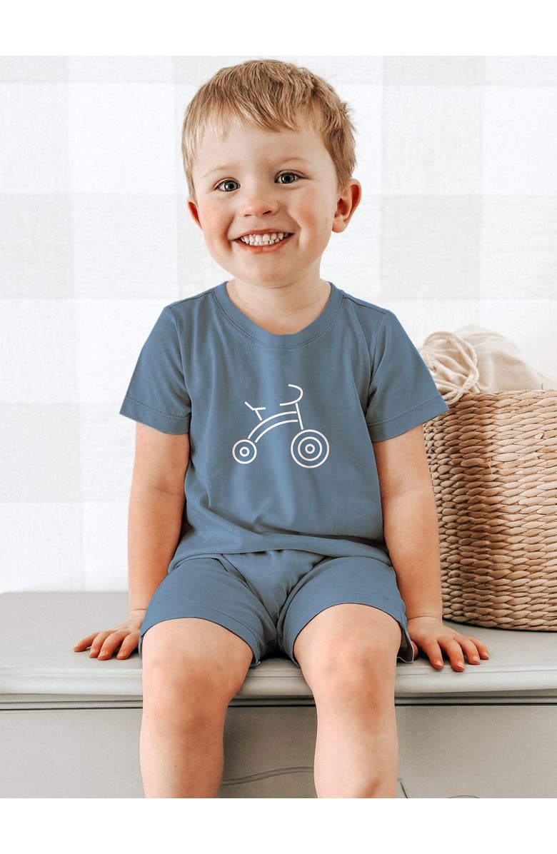 gunamuna Cotton T-Shirt & Short Set - Baby, Alternate, color, Bike