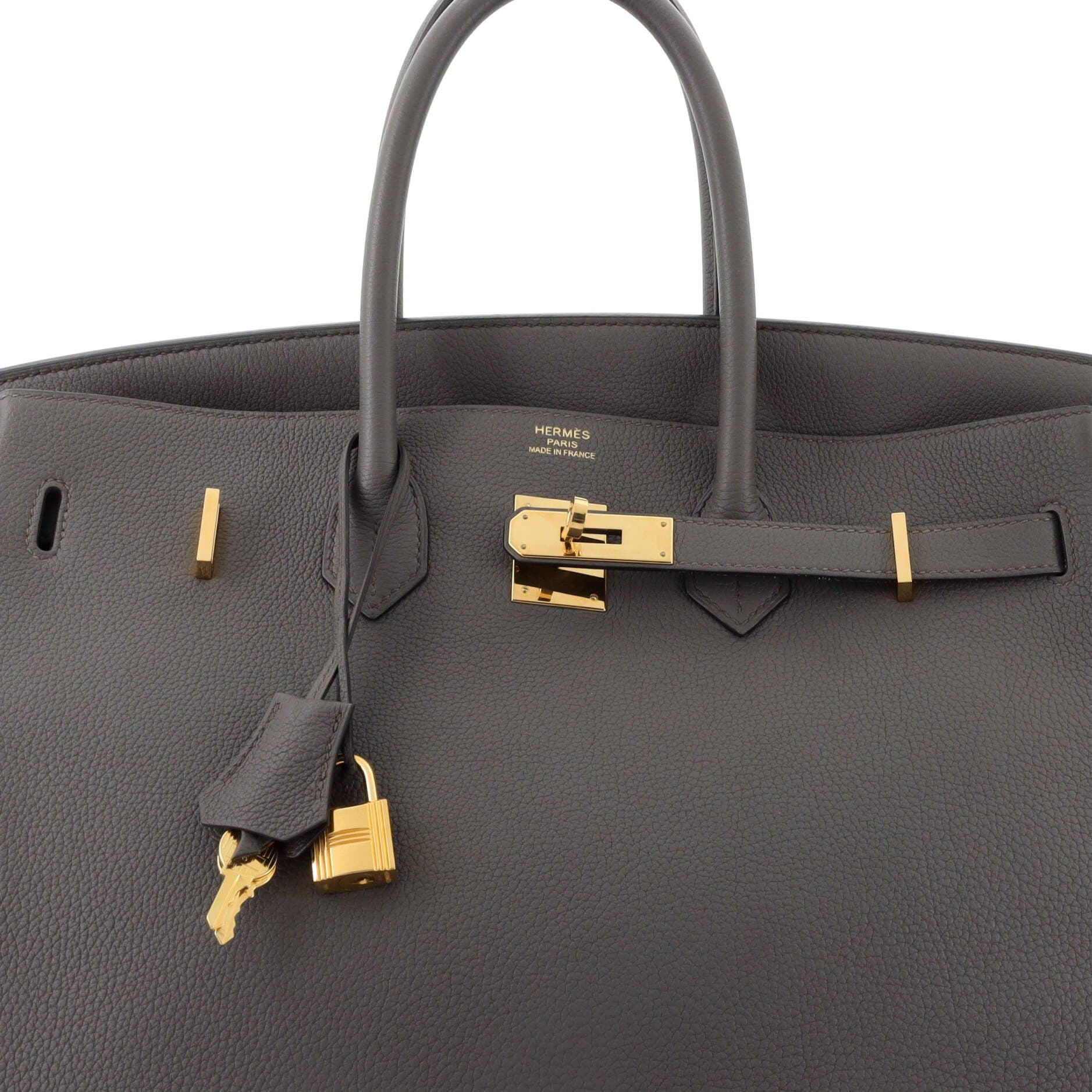 Pre-Owned Hermes Birkin Handbag Grey Togo with Gold Hardware 35, Alternate, color, 