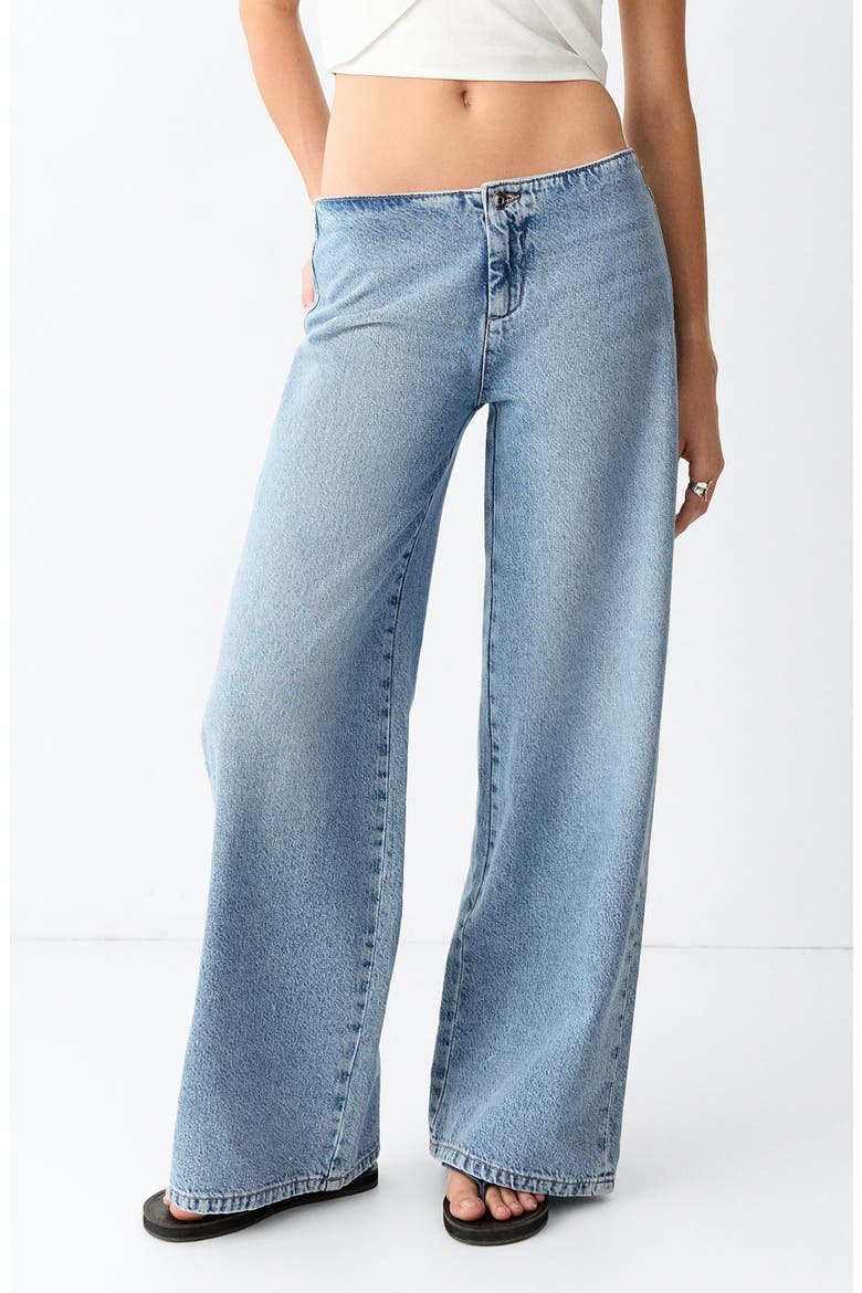 Low Waist Wide Leg Jeans, Main, color, MEDIUM BLUE