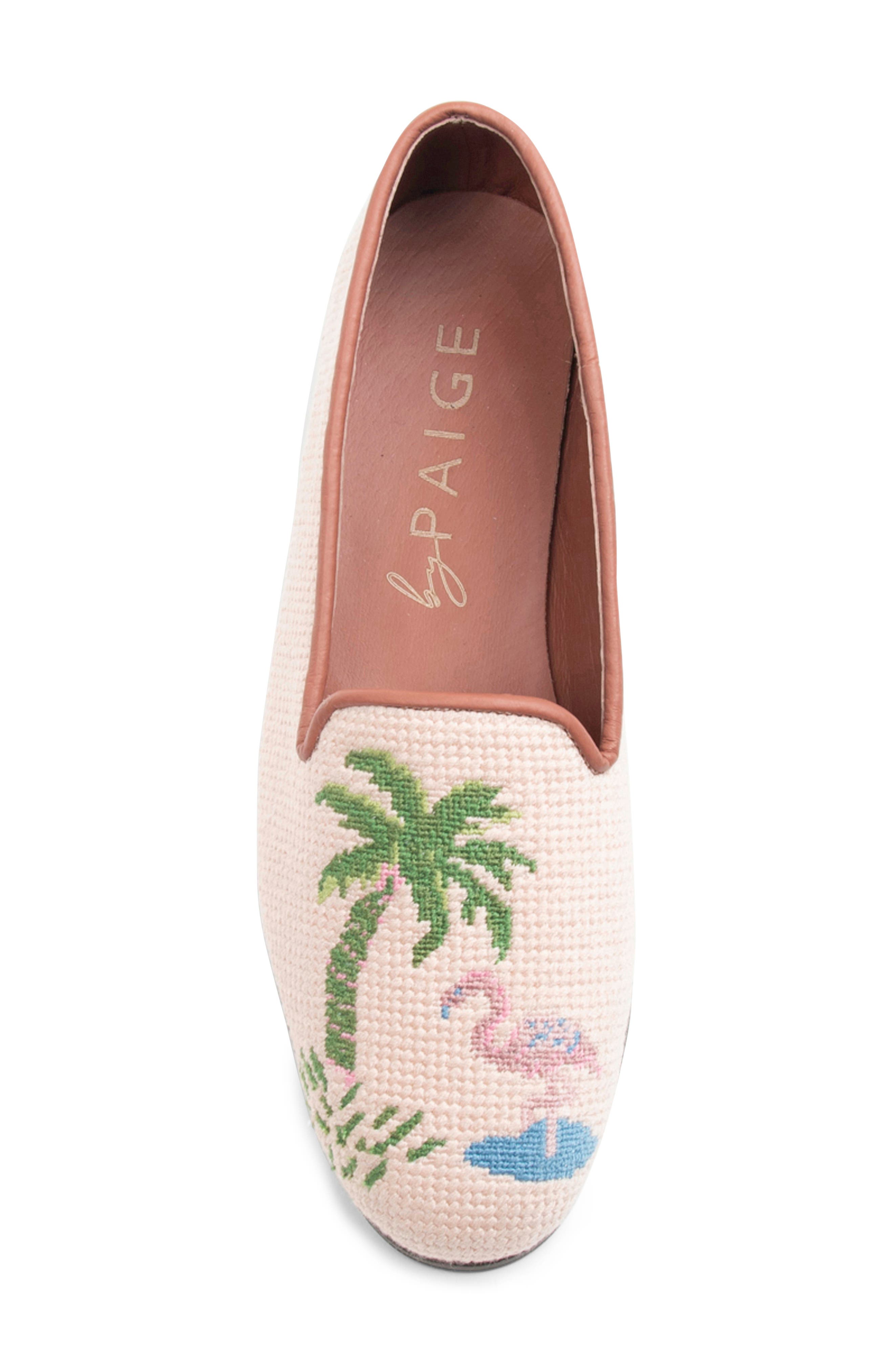 ByPaige Flamingo Needlepoint Loafer, Alternate, color, Light Pink