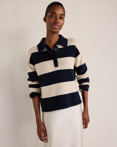 Cashmere Rugby Striped Sweater