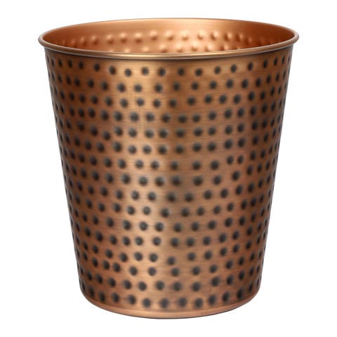 Axel Modern Minimalist Hammered Steel 2-Gallon Wastebasket