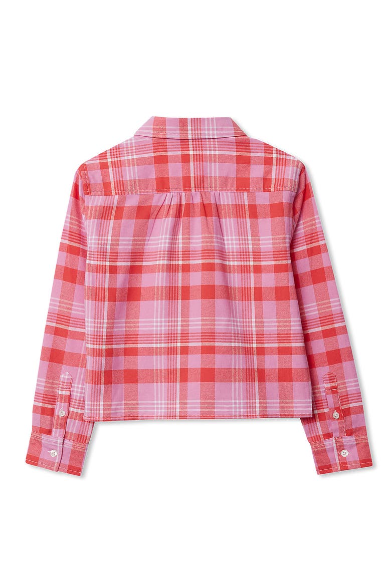 Girls Flannel Shirt, Alternate, color, Pink/Red Plaid