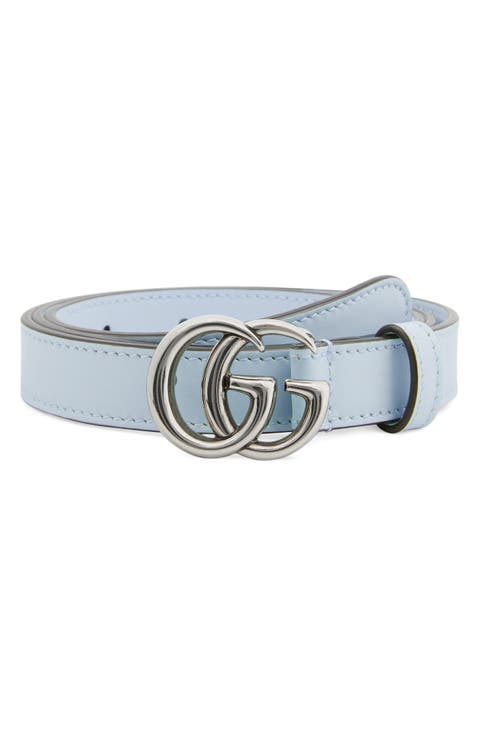 GG Buckle Skinny Leather Belt