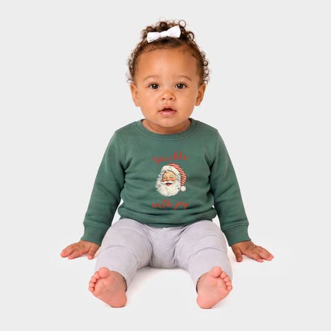 Sparkle With Joy Santa Crew Fleece Sweatshirt Baby