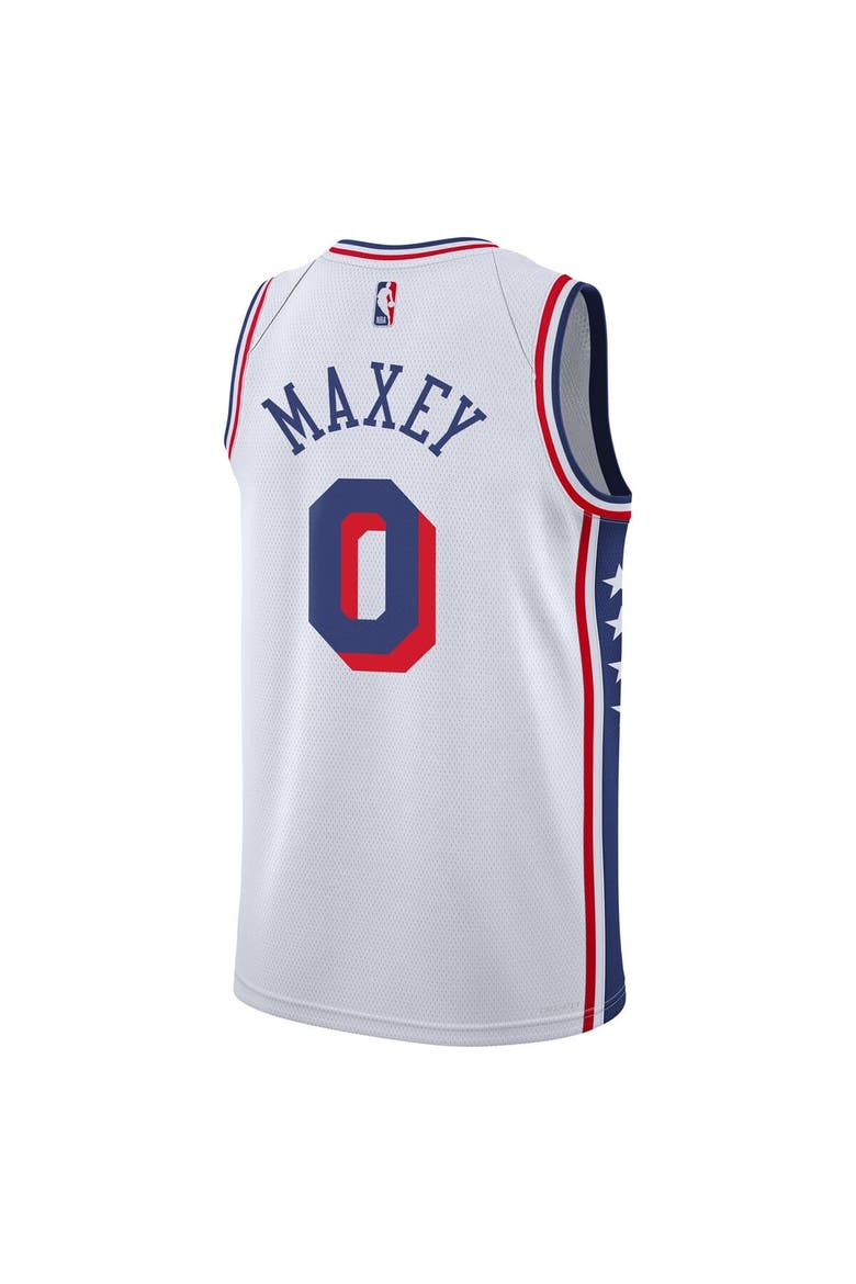 Youth Nike Tyrese Maxey White Philadelphia 76ers Association Swingman Jersey, Alternate, color, White
