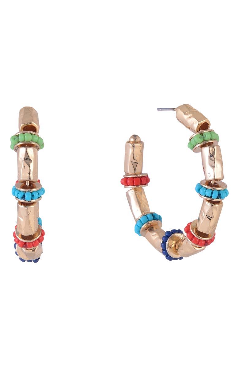 Rachel Roy Beaded Hoop Earrings, Alternate, color, 